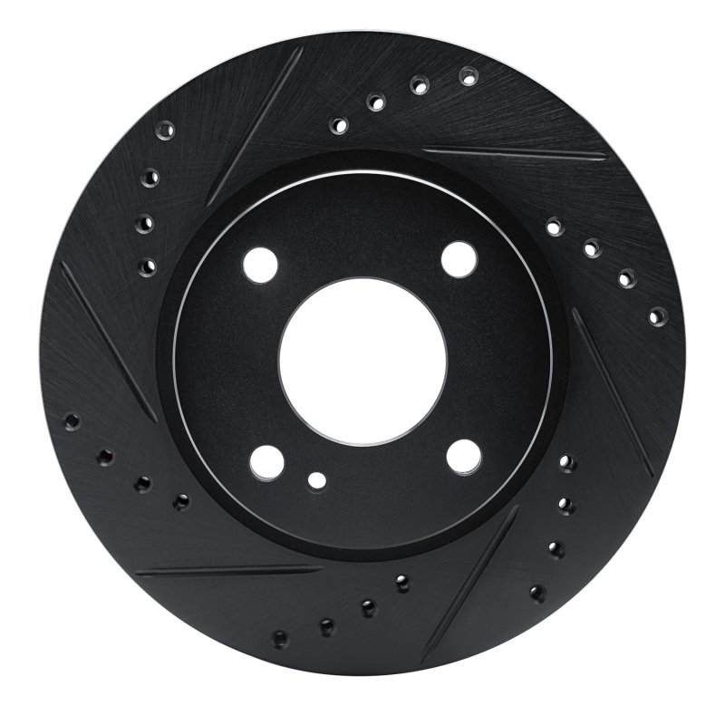 Ford Figo Brake Rotor (1) - Front Left - R1 Concepts - Drilled & Slotted - Black - `11-`19